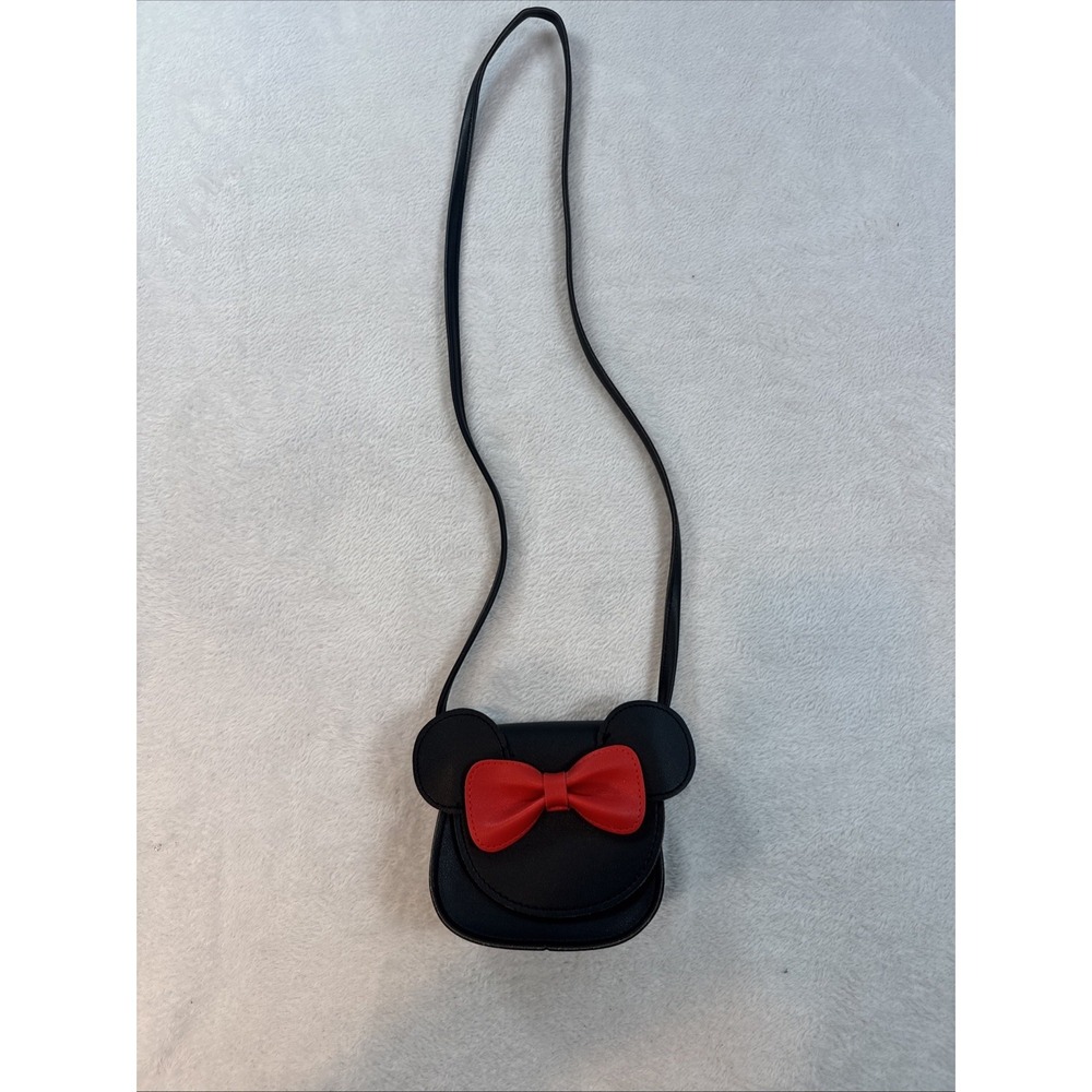 Mini Mouse Style Mini Crossbody Purse. PU. Magnetic Closure, Strap Black & Red